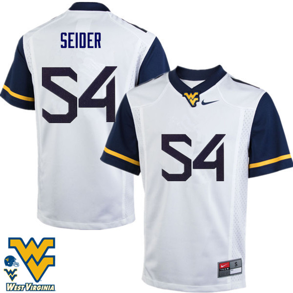NCAA Men's JaHShaun Seider West Virginia Mountaineers White #54 Nike Stitched Football College Authentic Jersey GL23J43ZV
